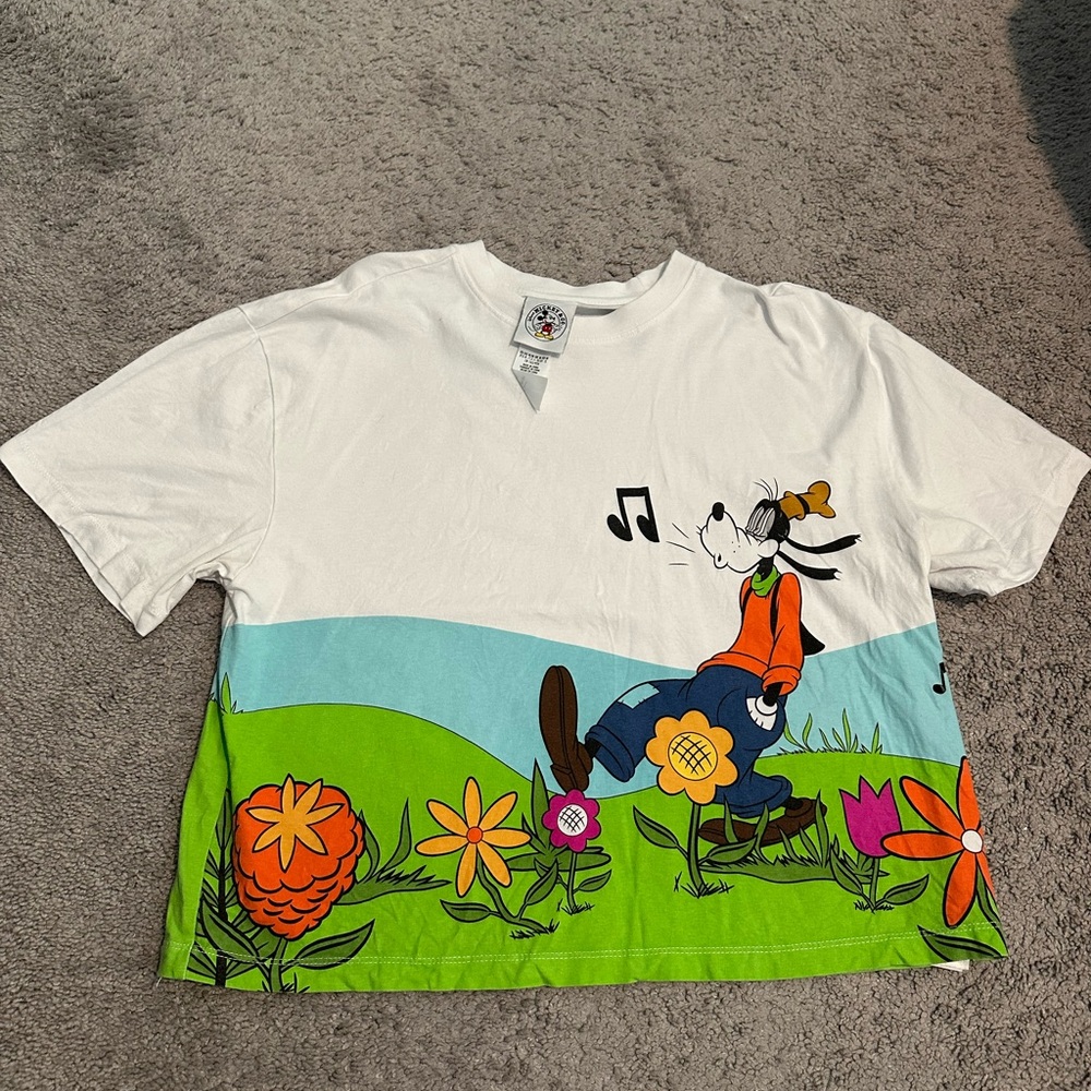 Disney Goofy & Mickey Graphic Crop T-Shirt